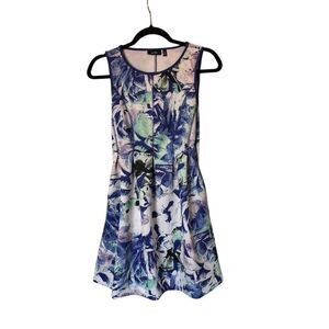 Apt. 9 Petite Floral Fit-and-Flare Dress Small Knee Length Sleeveless